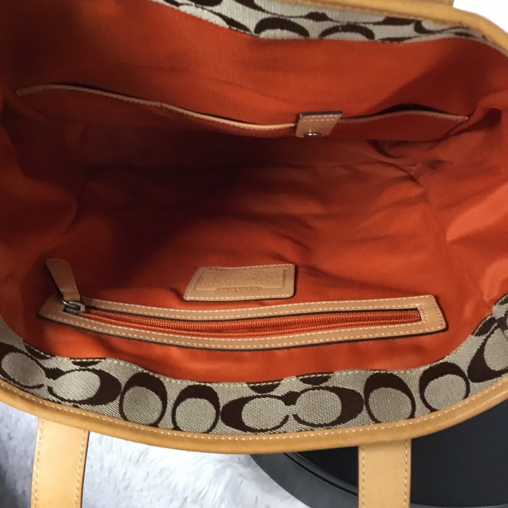 Coach Signature Canvas Tote in Tan and Brown - Picture 12 of 15